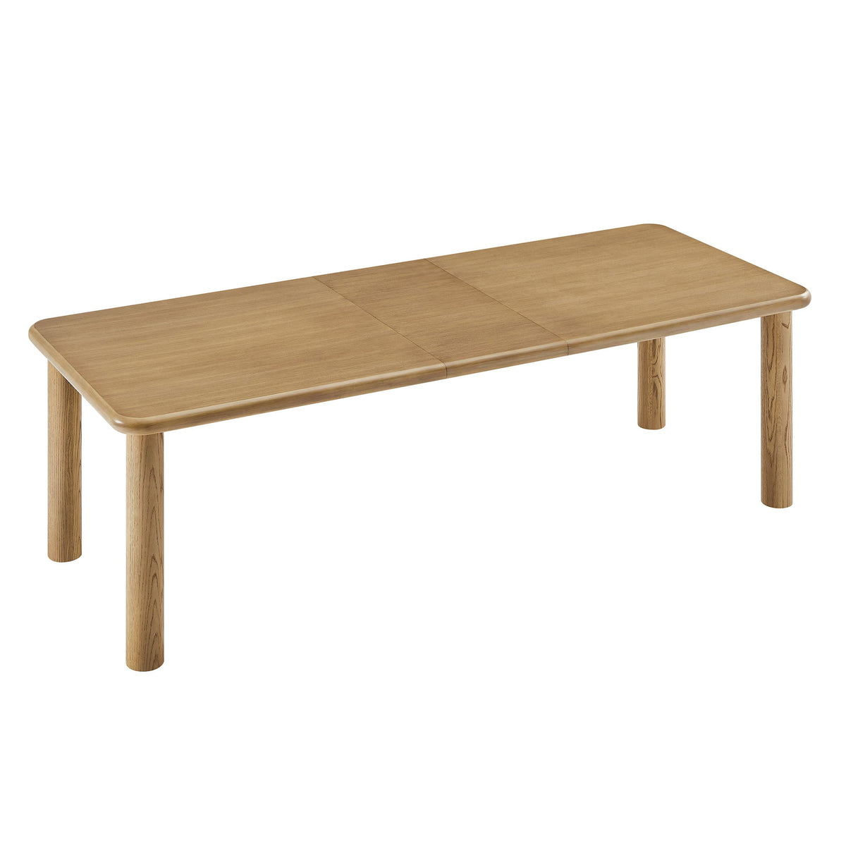 Alvia 86"–105" Extendable Rectangular Oak Wood Dining Table