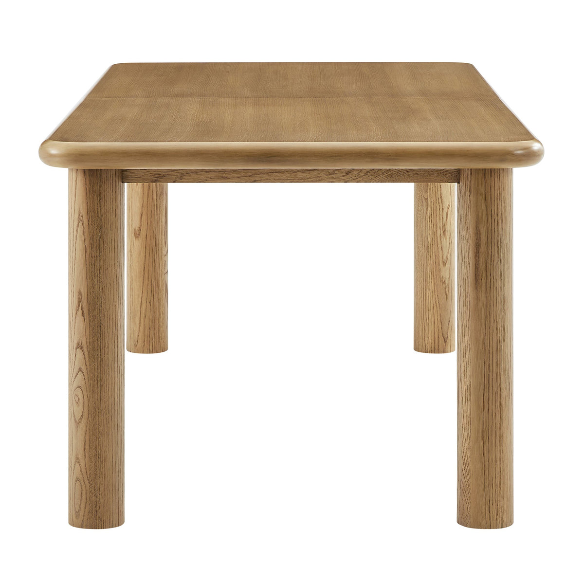 Alvia 86"–105" Extendable Rectangular Oak Wood Dining Table