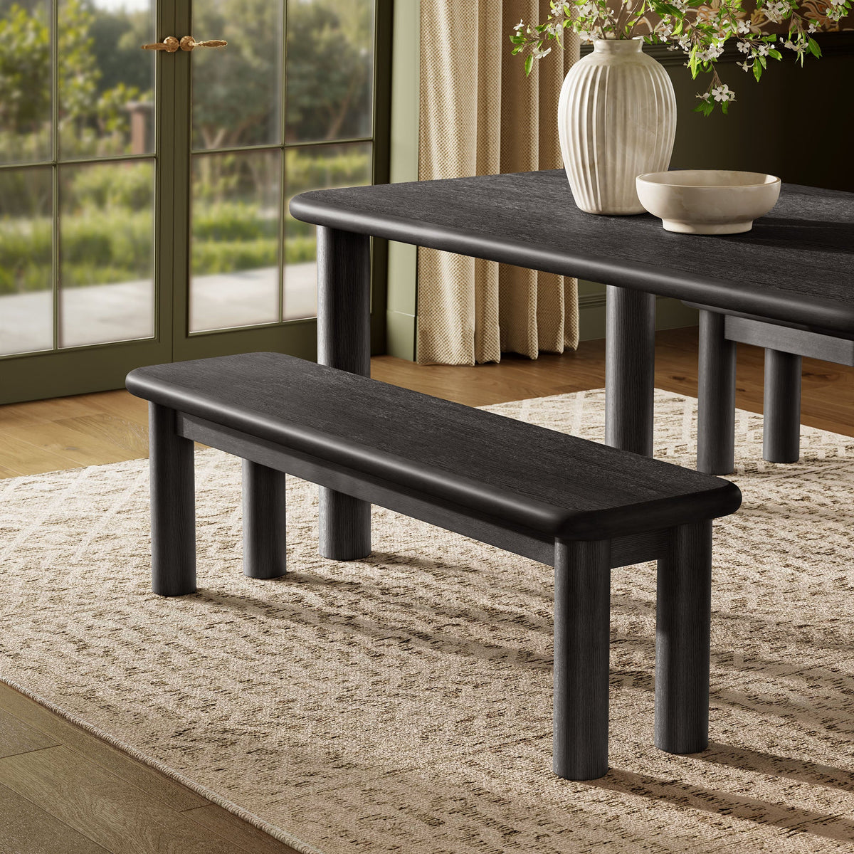 Alvia 58" Oak Wood Bench