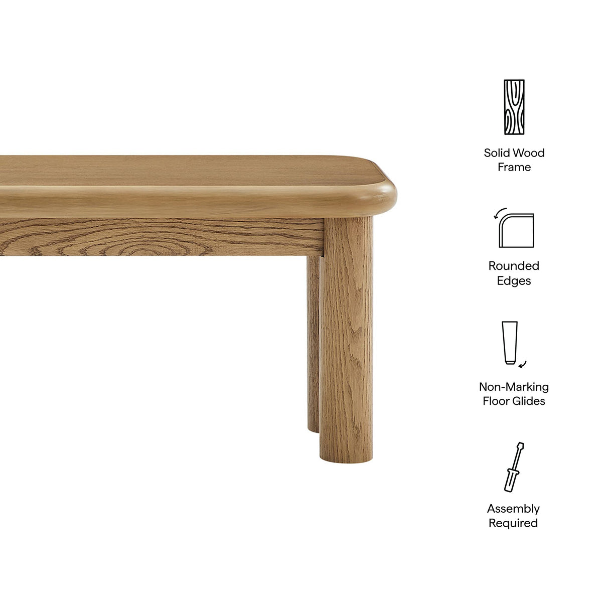 Alvia 58" Oak Wood Bench