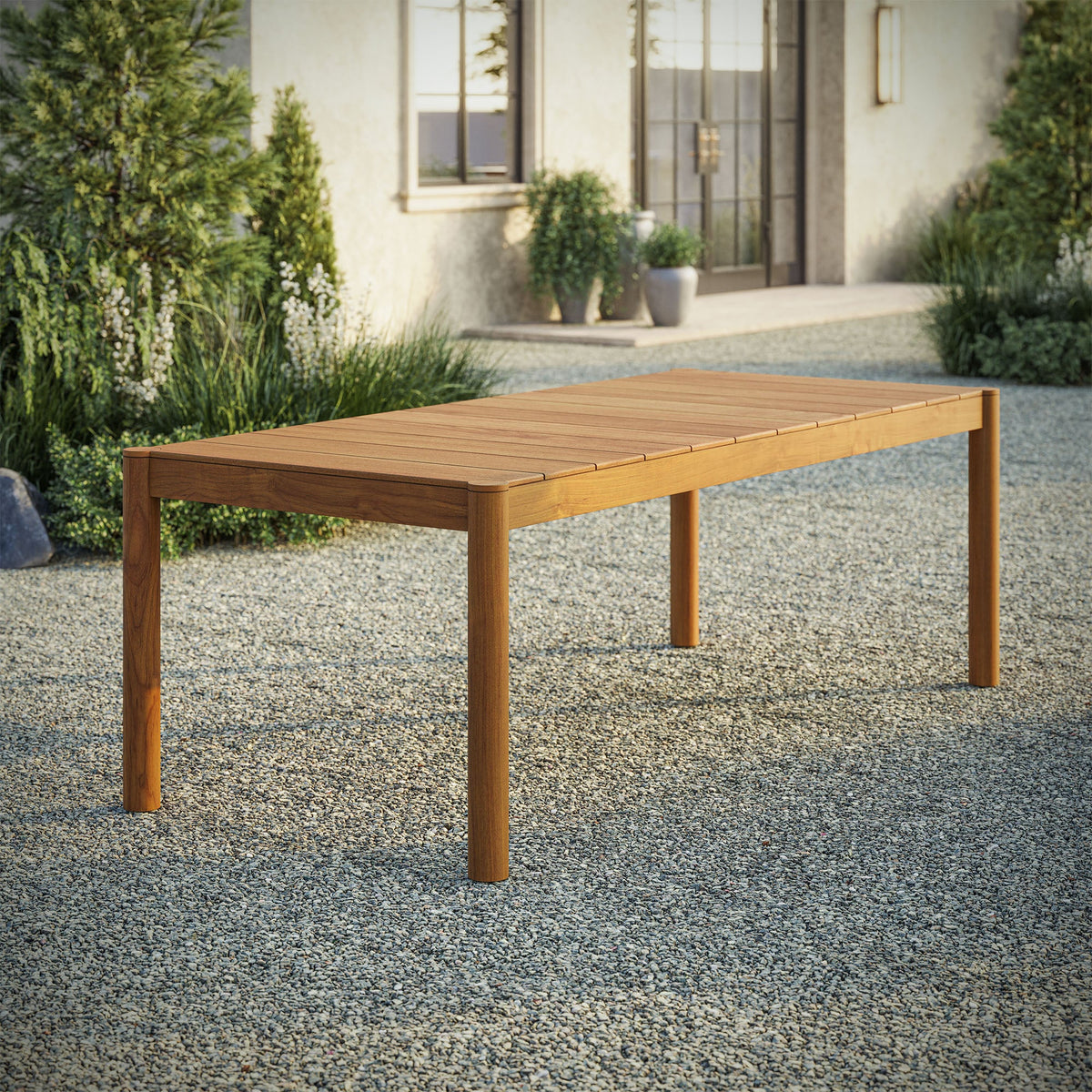 Eleni 89-Inch Outdoor Patio Teak Wood Dining Table