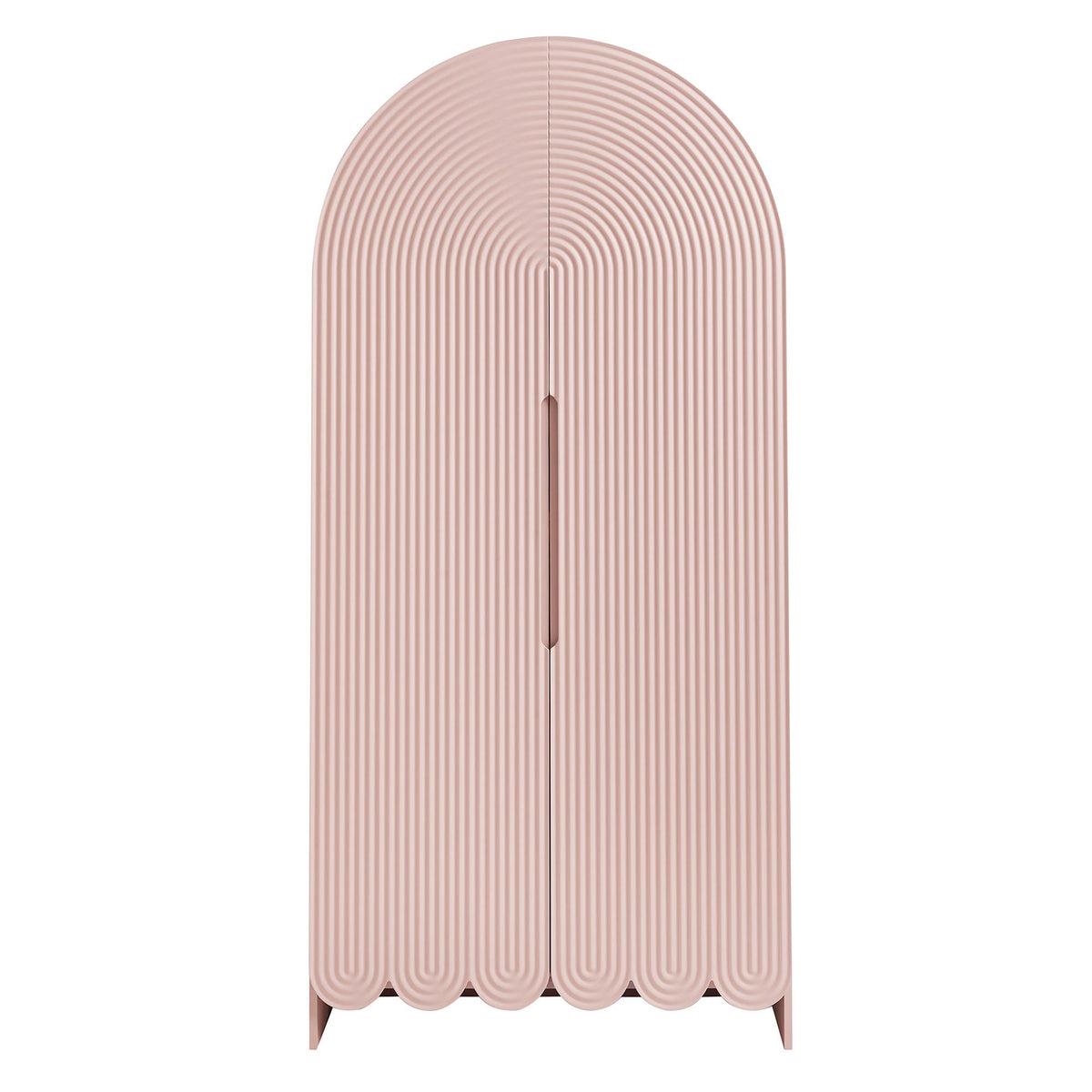 Dahlia 78 Inch Fluted and Scalloped Arched Storage Cabinet