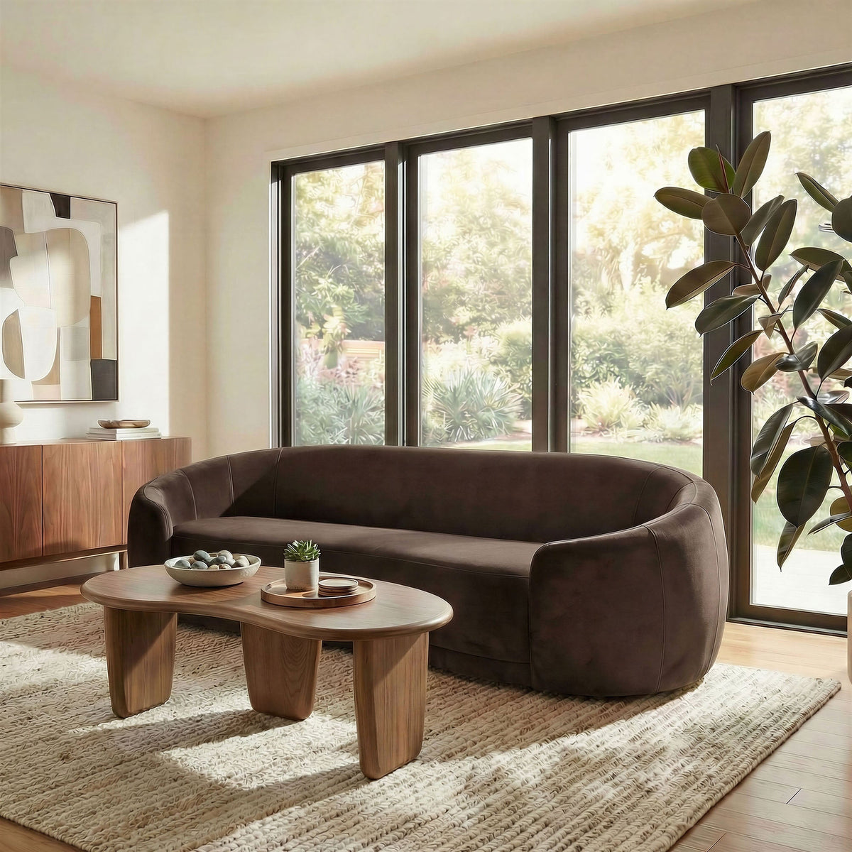Contessa Curved Performance Velvet Sofa