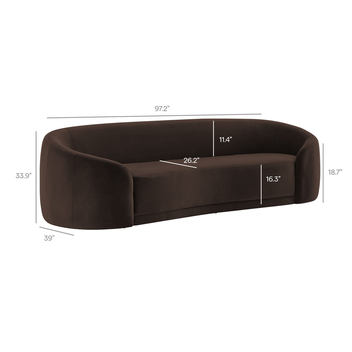 Contessa Curved Performance Velvet Sofa