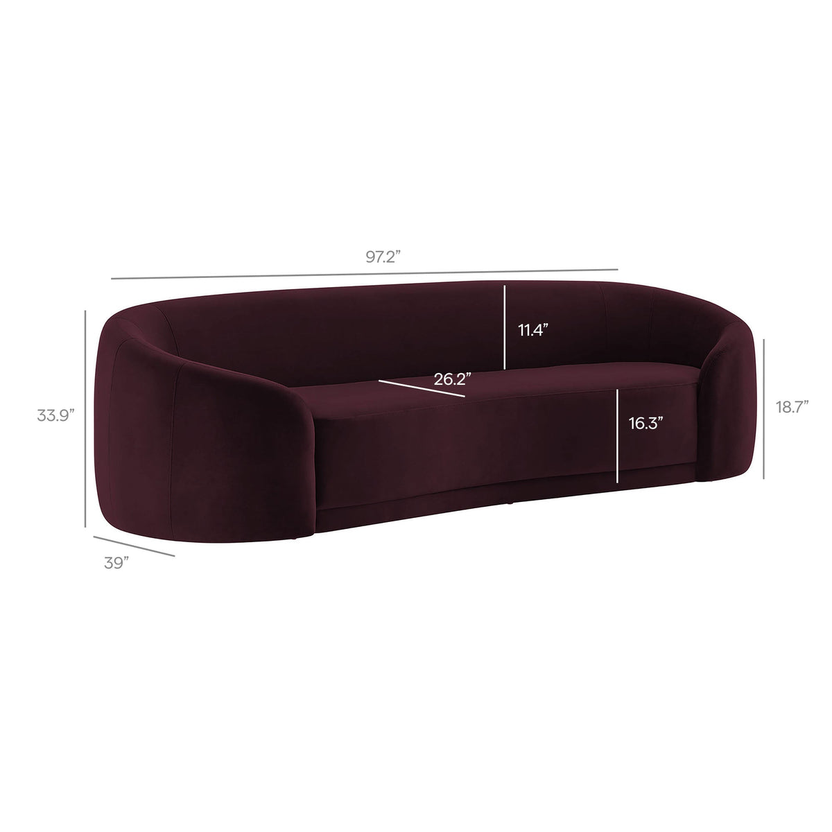 Contessa Curved Performance Velvet Sofa