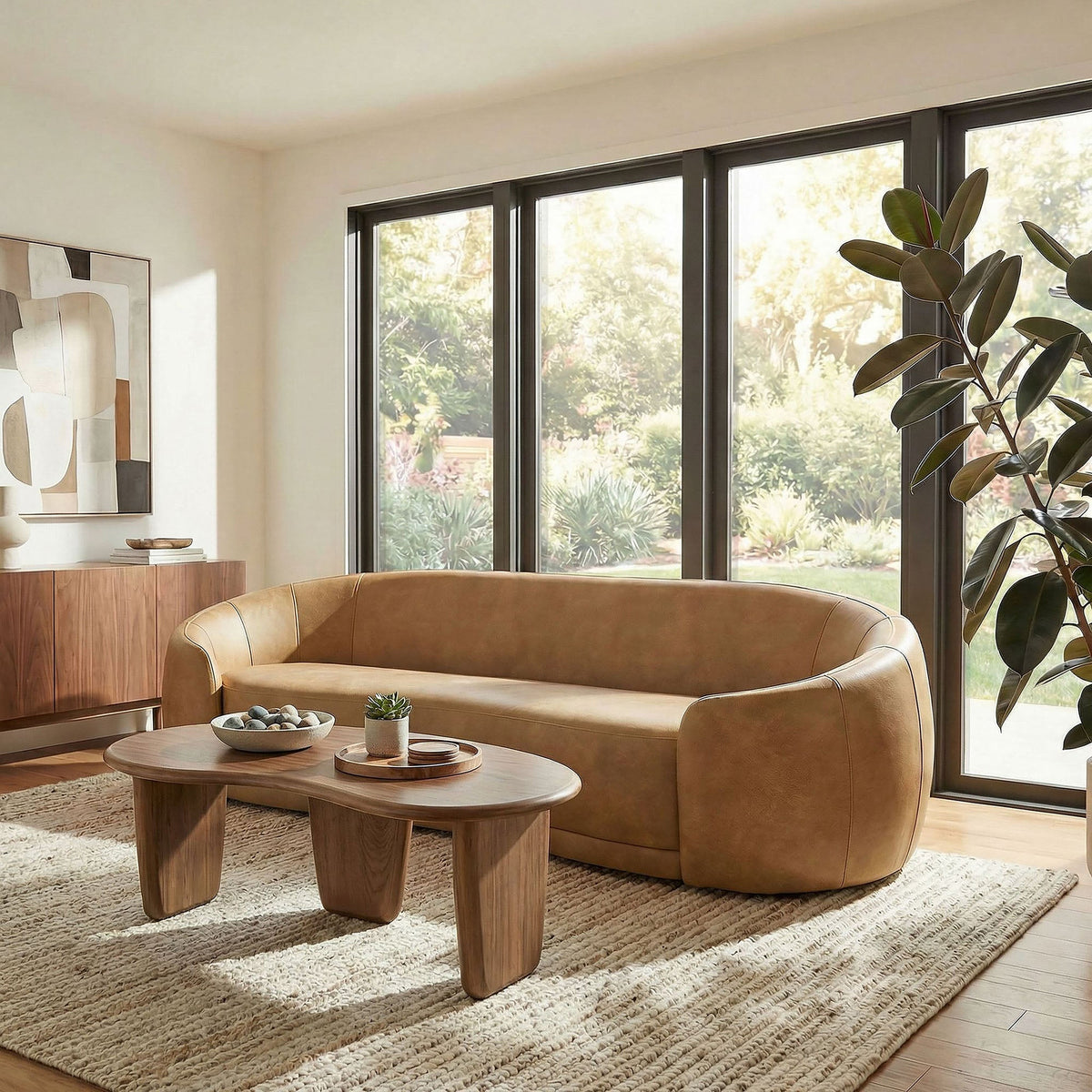 Contessa Curved Vegan Leather Sofa