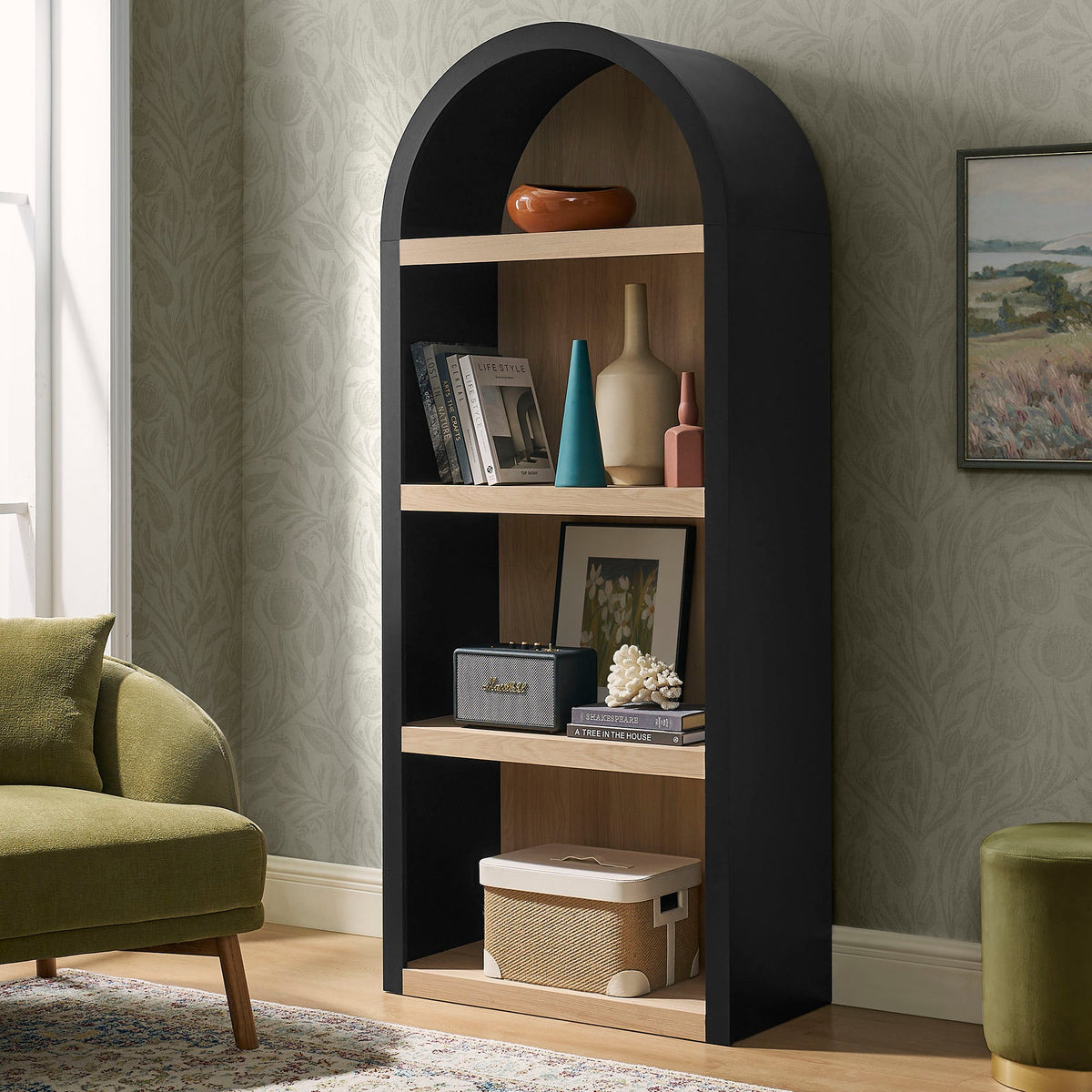 Caleb 4 Arched Display Shelf Bookcase