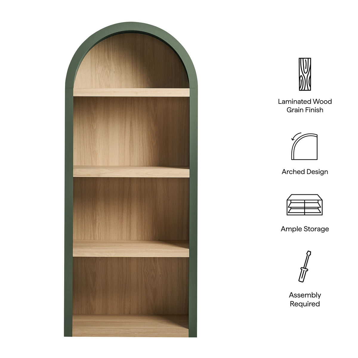 Caleb 4 Arched Display Shelf Bookcase