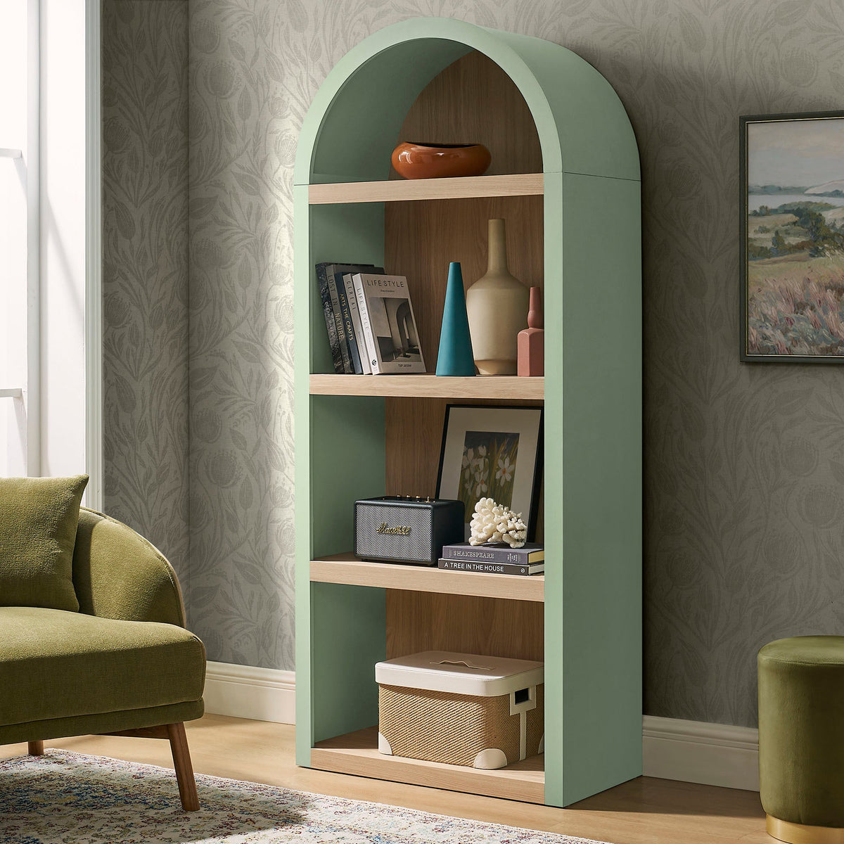 Caleb 4 Arched Display Shelf Bookcase