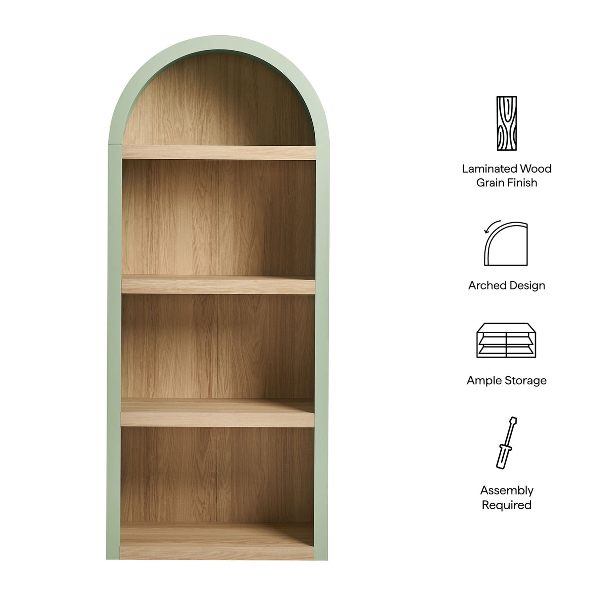Caleb 4 Arched Display Shelf Bookcase