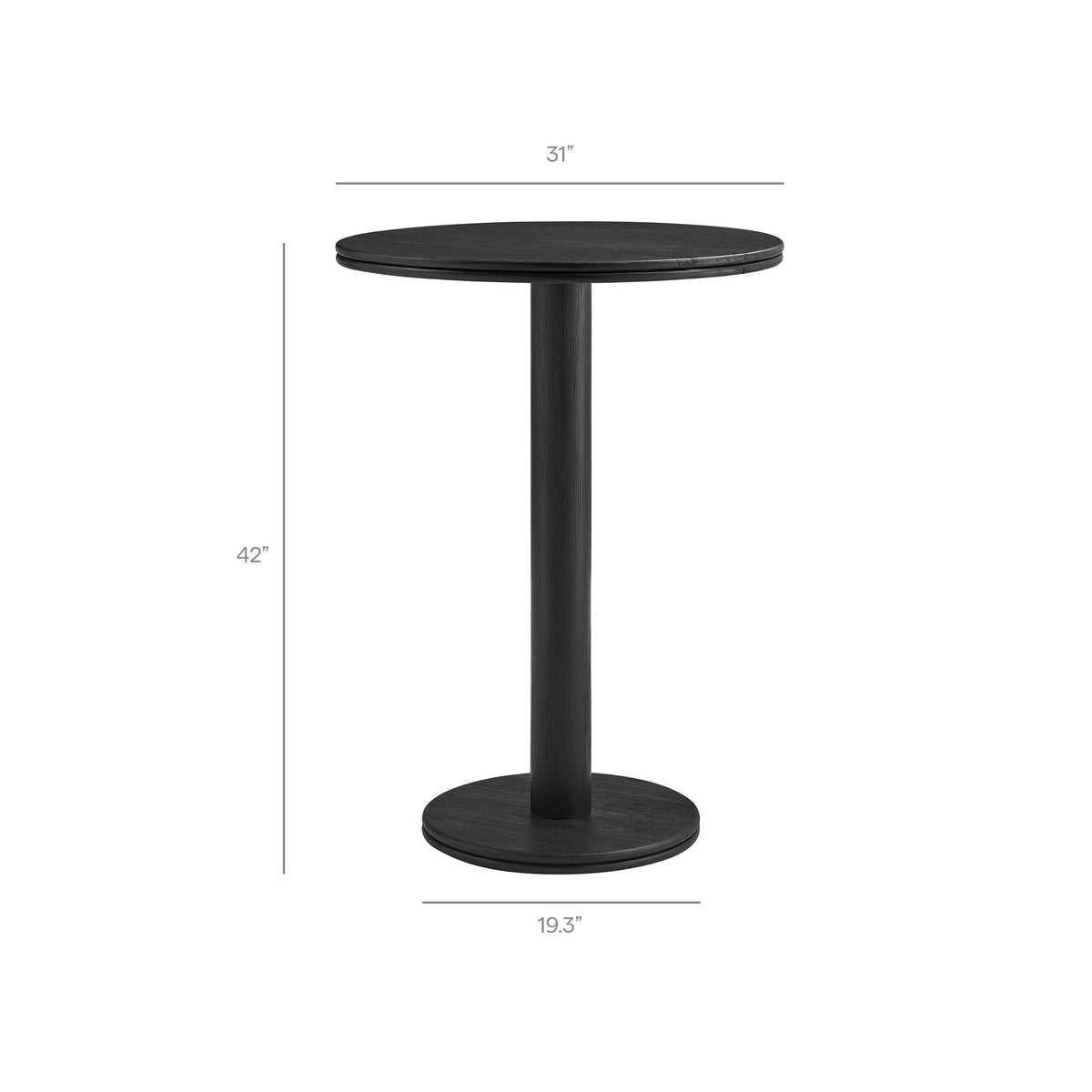 Neo 31 Inch Round Indoor - Outdoor Patio Wood Bar Table