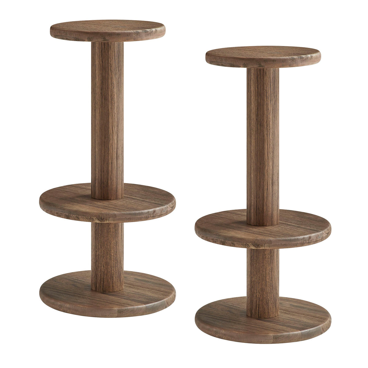 Neo 15 Inch Round Indoor - Outdoor Patio Wood Bar Stools