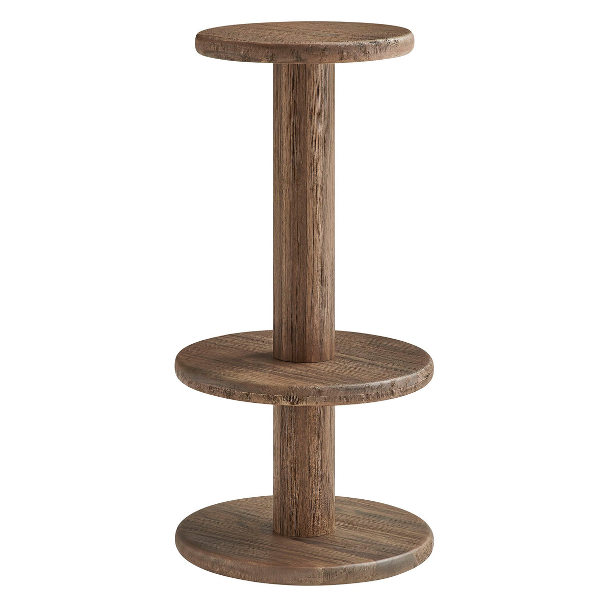 Neo 15 Inch Round Indoor - Outdoor Patio Wood Bar Stools