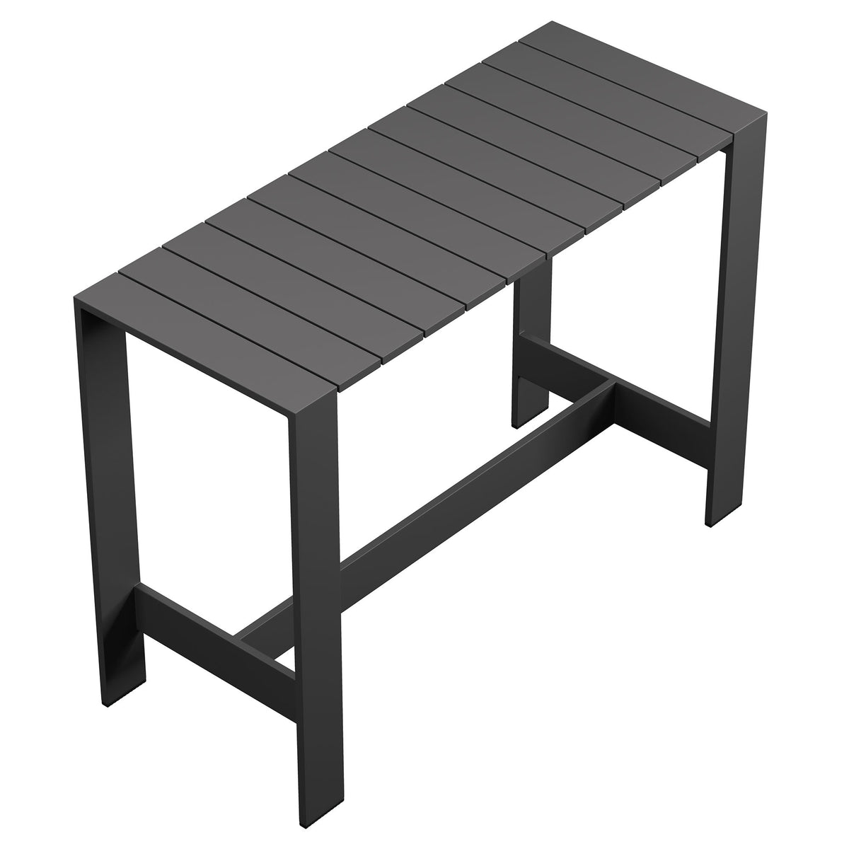 Tahoe 59 Inch Rectangle Outdoor Aluminum Bar Table - view 4