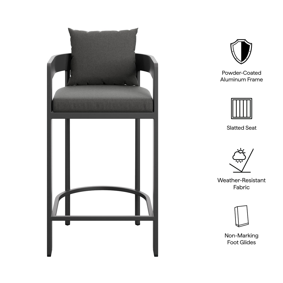 Tahoe Outdoor Patio Aluminum Bar Chair