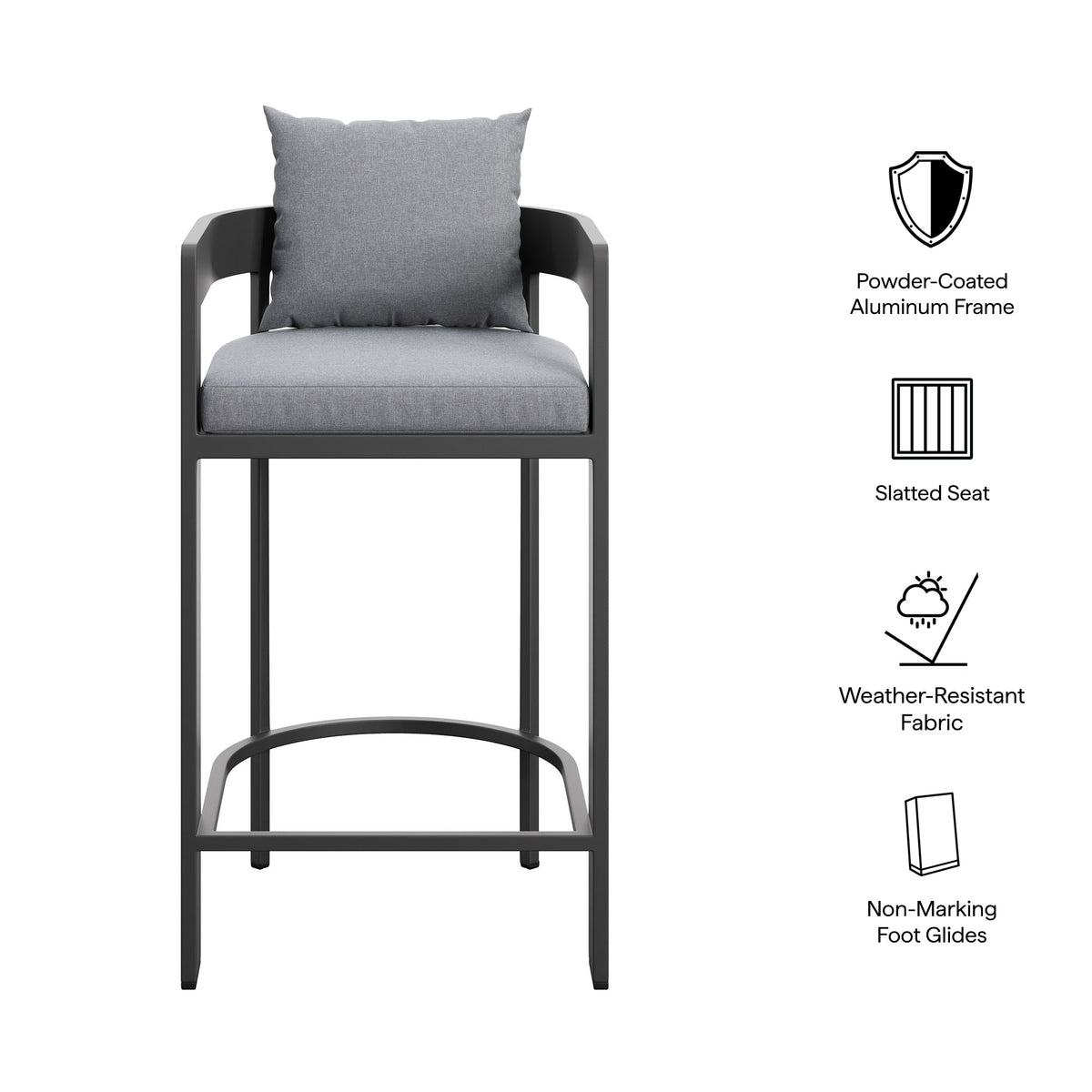 Tahoe Outdoor Patio Aluminum Bar Chair