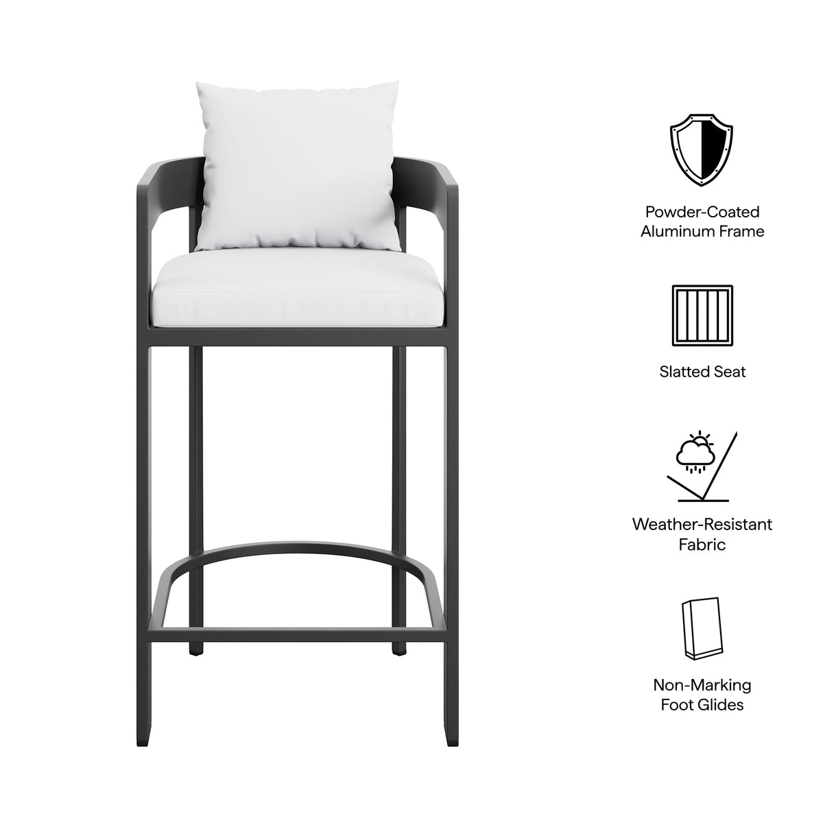Tahoe Outdoor Patio Aluminum Bar Chair