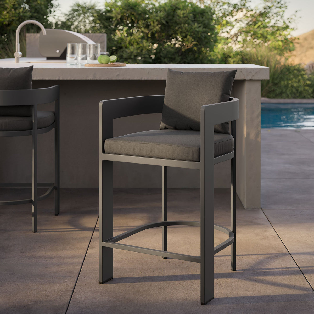 Tahoe Outdoor Patio Aluminum Counter Stool