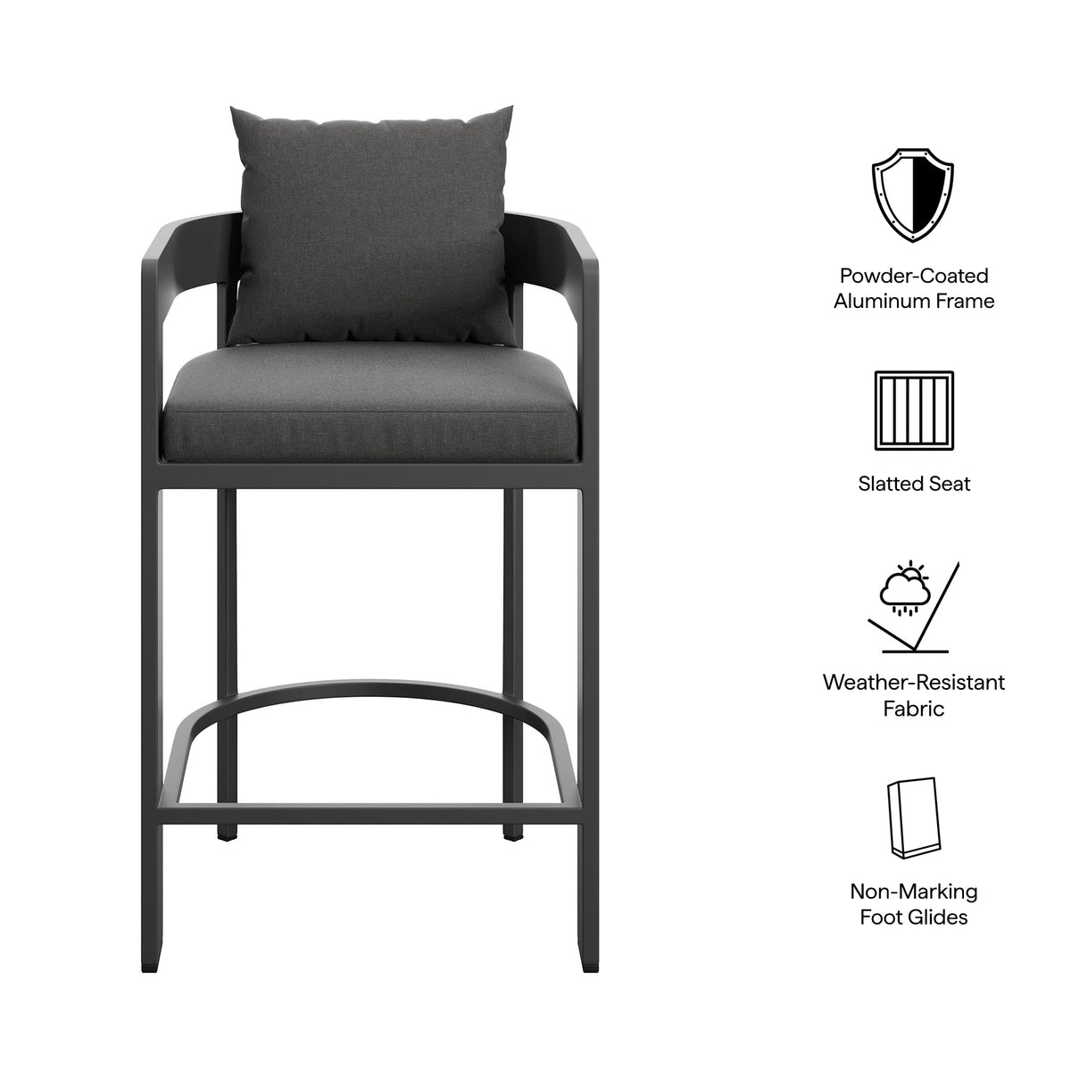 Tahoe Outdoor Patio Aluminum Counter Stool