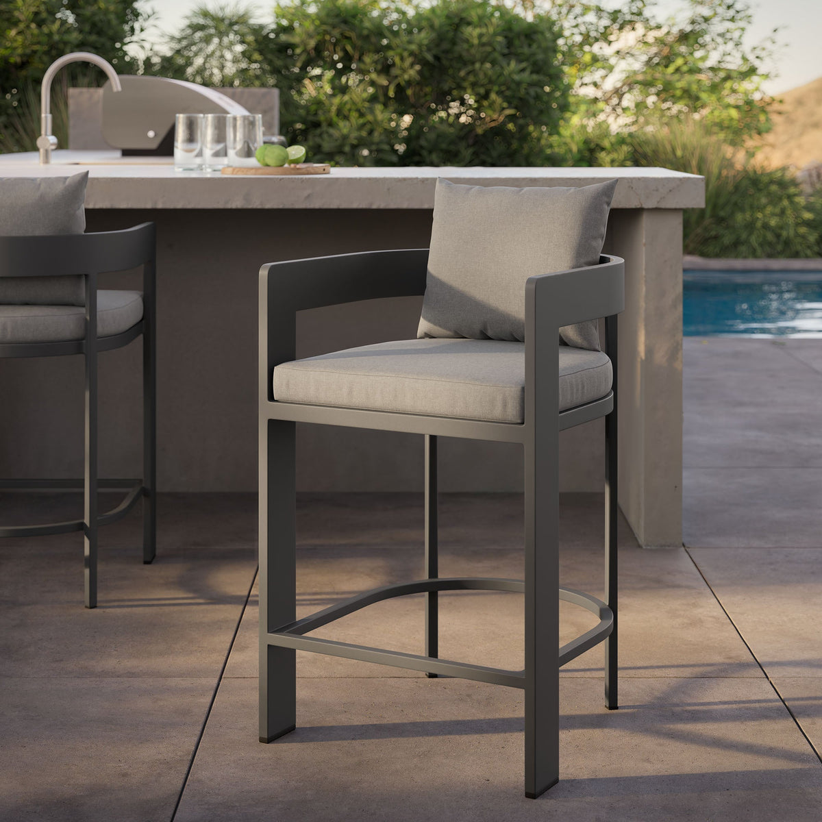 Tahoe Outdoor Patio Aluminum Counter Stool