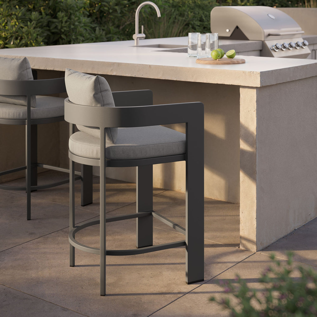 Tahoe Outdoor Patio Aluminum Counter Stool