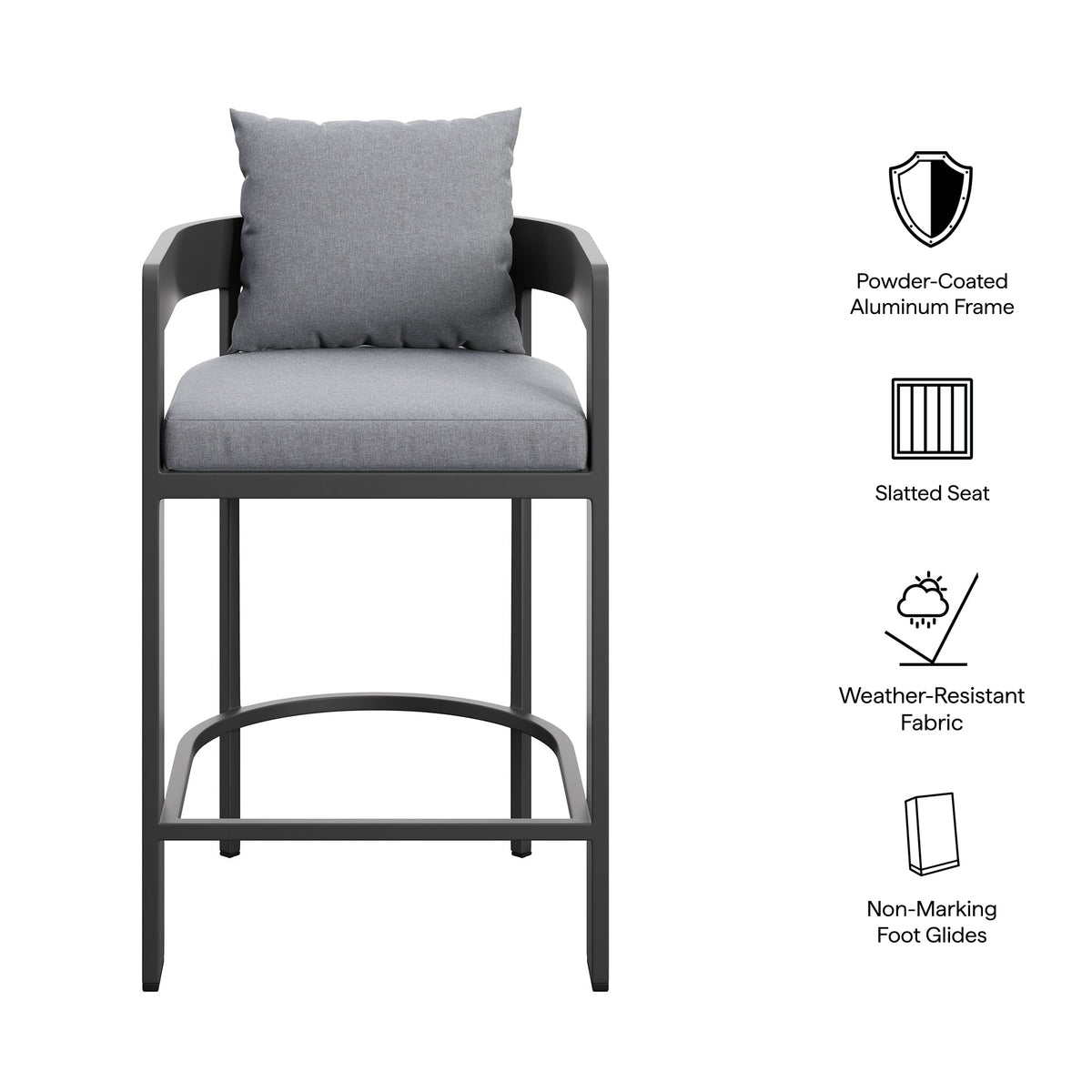 Tahoe Outdoor Patio Aluminum Counter Stool