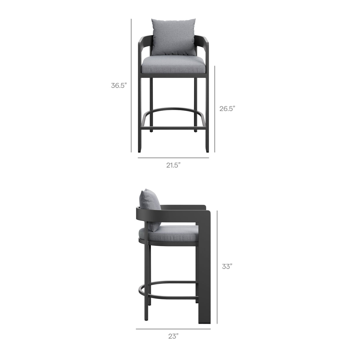 Tahoe Outdoor Patio Aluminum Counter Stool