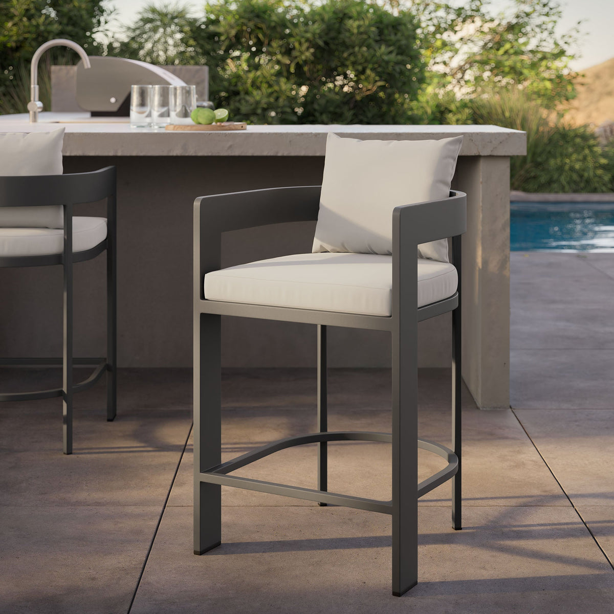Tahoe Outdoor Patio Aluminum Counter Stool