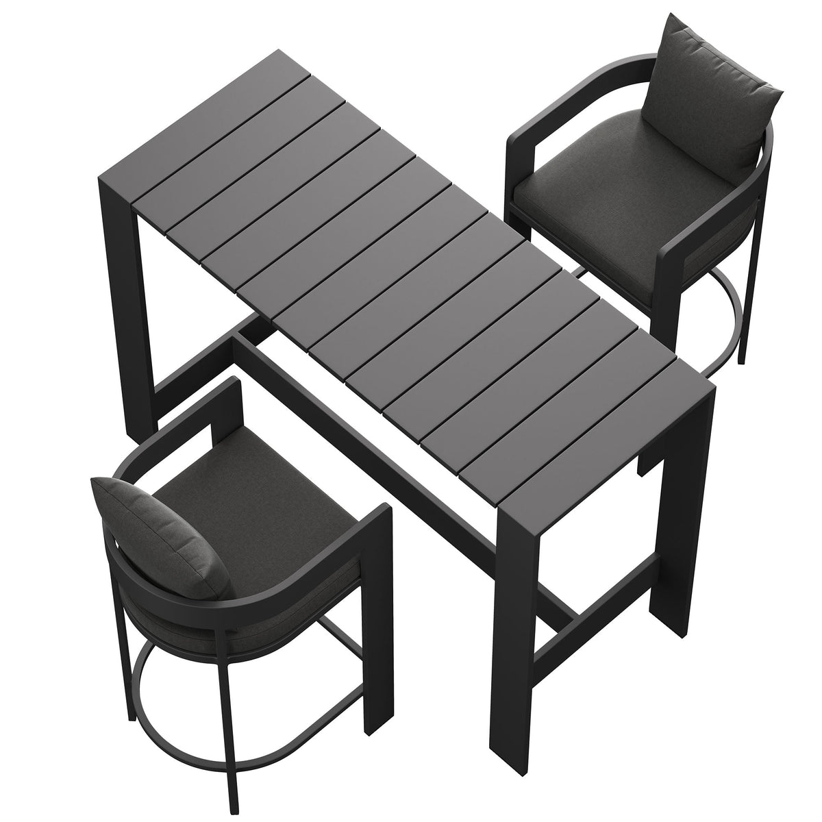 Tahoe 3-Piece Outdoor Aluminum Bar Table Set