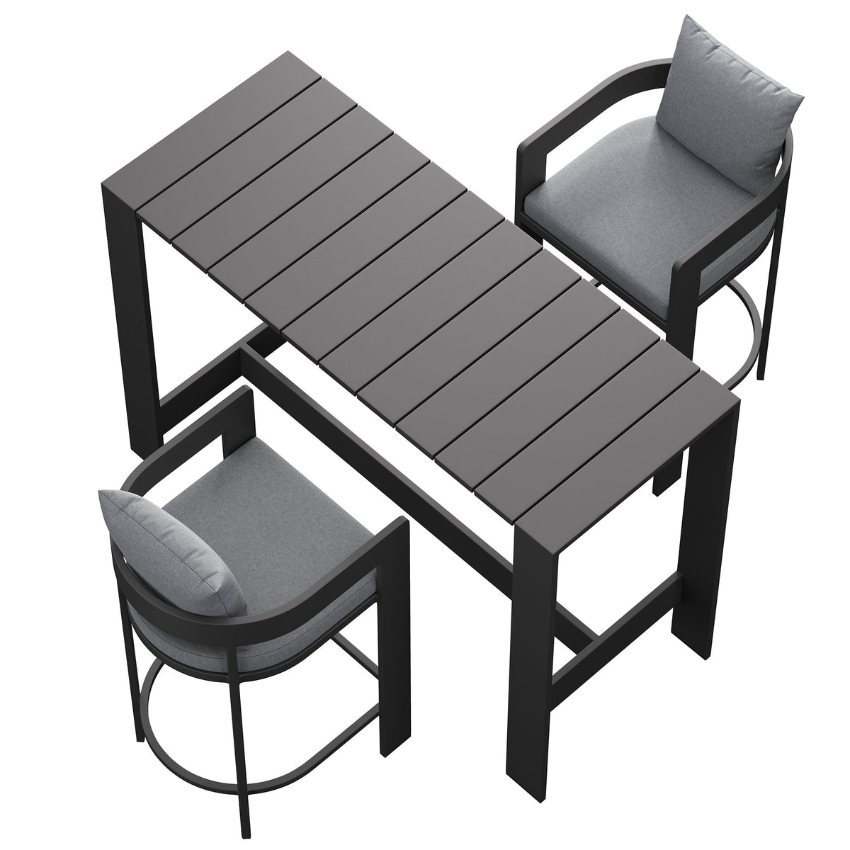 Tahoe 3-Piece Outdoor Aluminum Bar Table Set