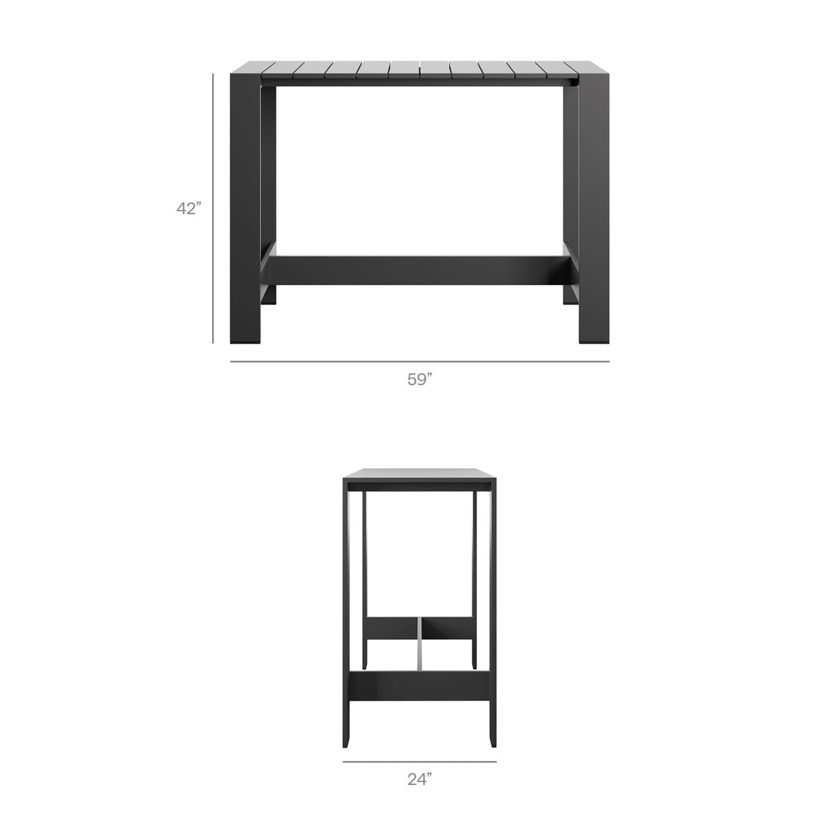 Tahoe 3-Piece Outdoor Aluminum Bar Table Set