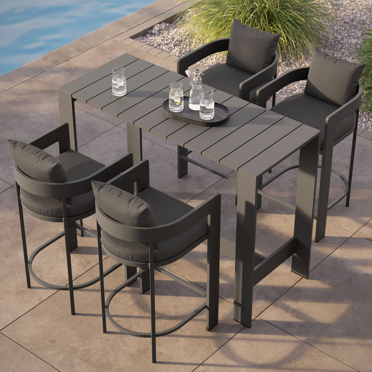 Tahoe 5-Piece Outdoor Bar Table Set