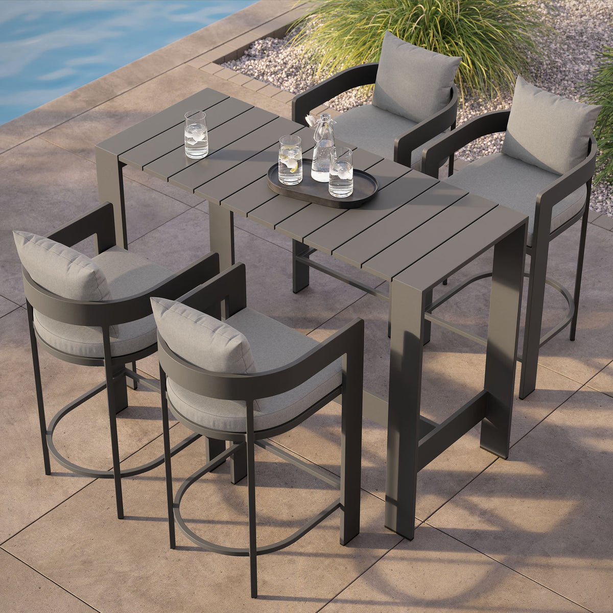 Tahoe 5-Piece Outdoor Bar Table Set