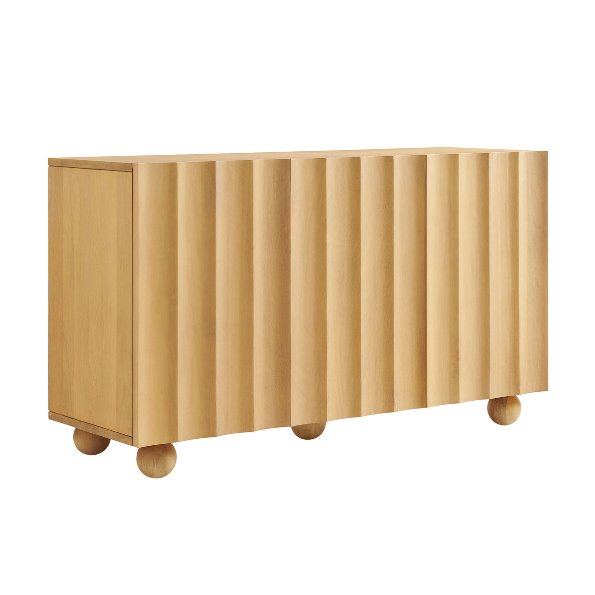 Sorren 54 Inch Scalloped Mango Wood