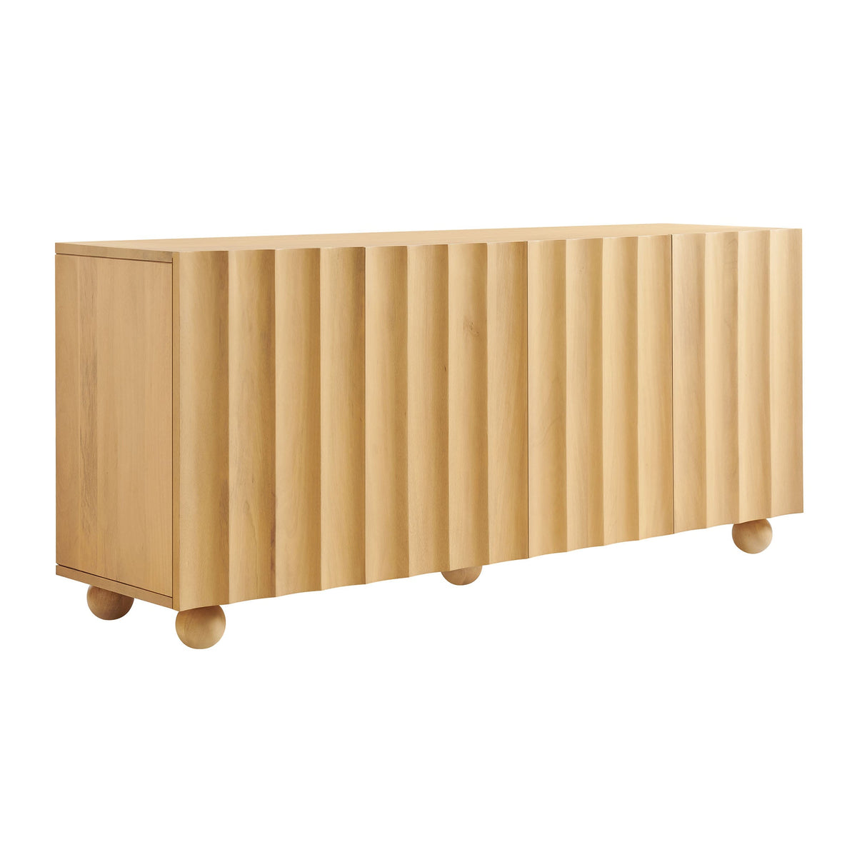 Sorren 72 Inch Scalloped Wood 4-Door Sideboard