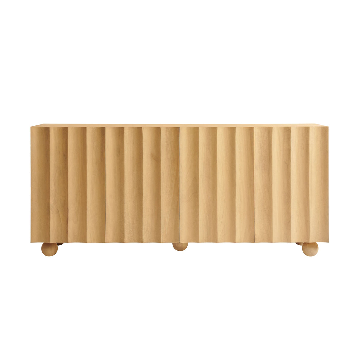 Sorren 72 Inch Scalloped Wood 4-Door Sideboard