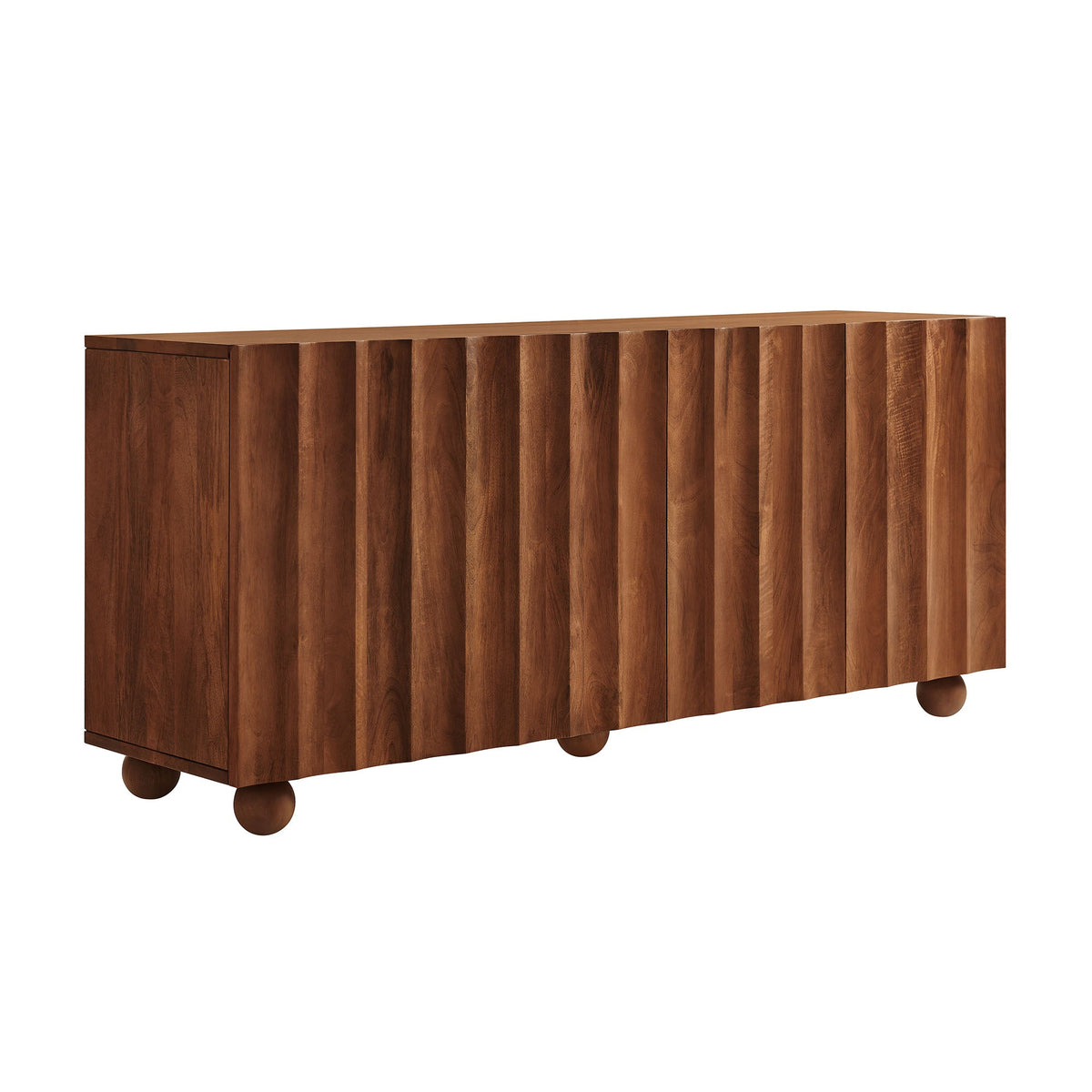 Sorren 72 Inch Scalloped Wood 4-Door Sideboard