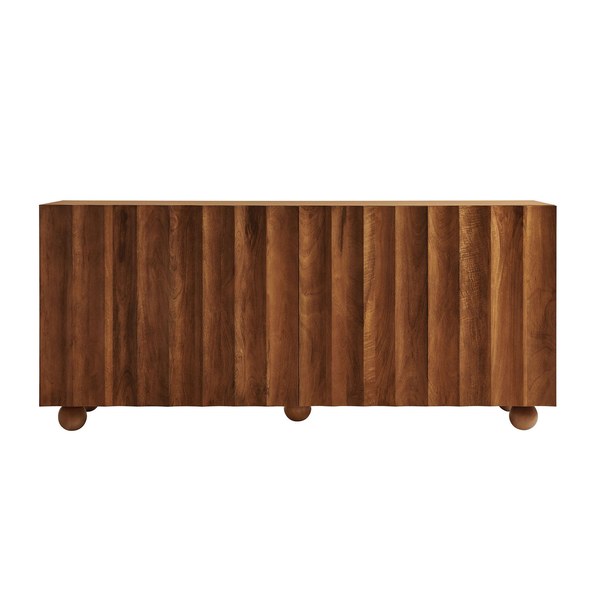 Sorren 72 Inch Scalloped Wood 4-Door Sideboard