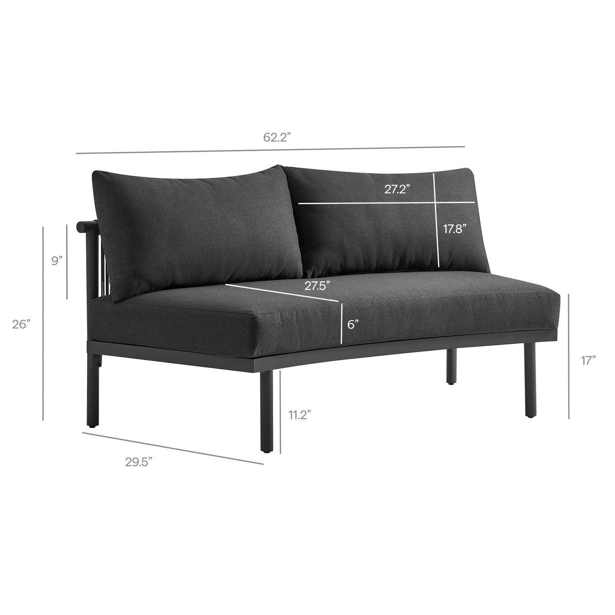 Porta Armless Outdoor Aluminum Modular Piece