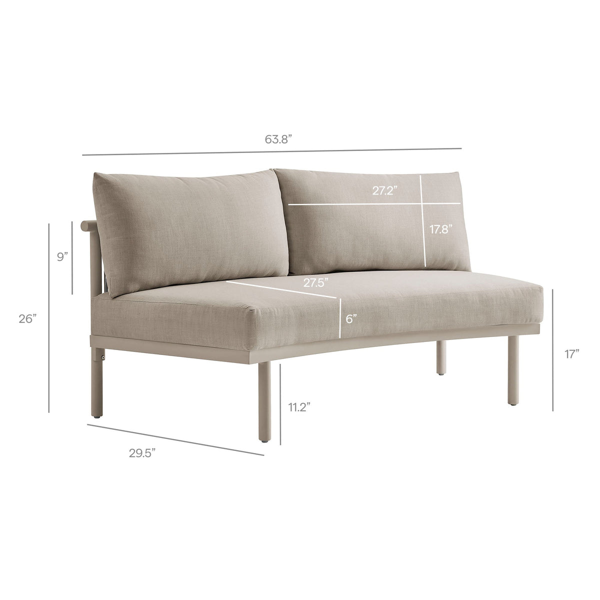 Porta Armless Outdoor Aluminum Modular Piece