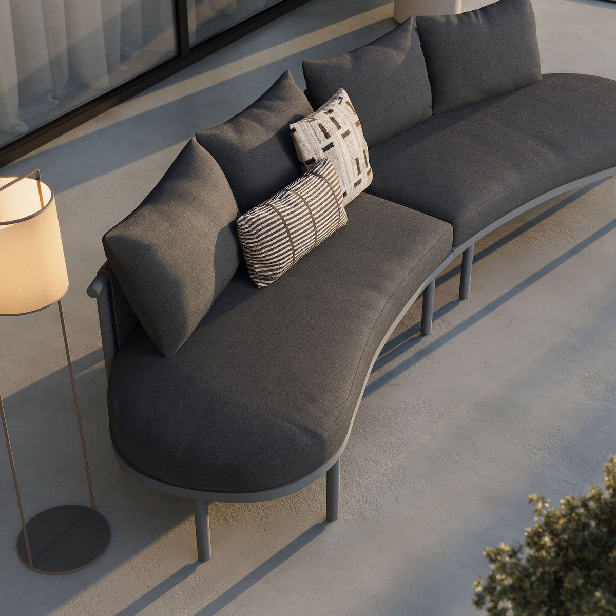 Porta 2 Piece Outdoor Aluminum Modular Sofa