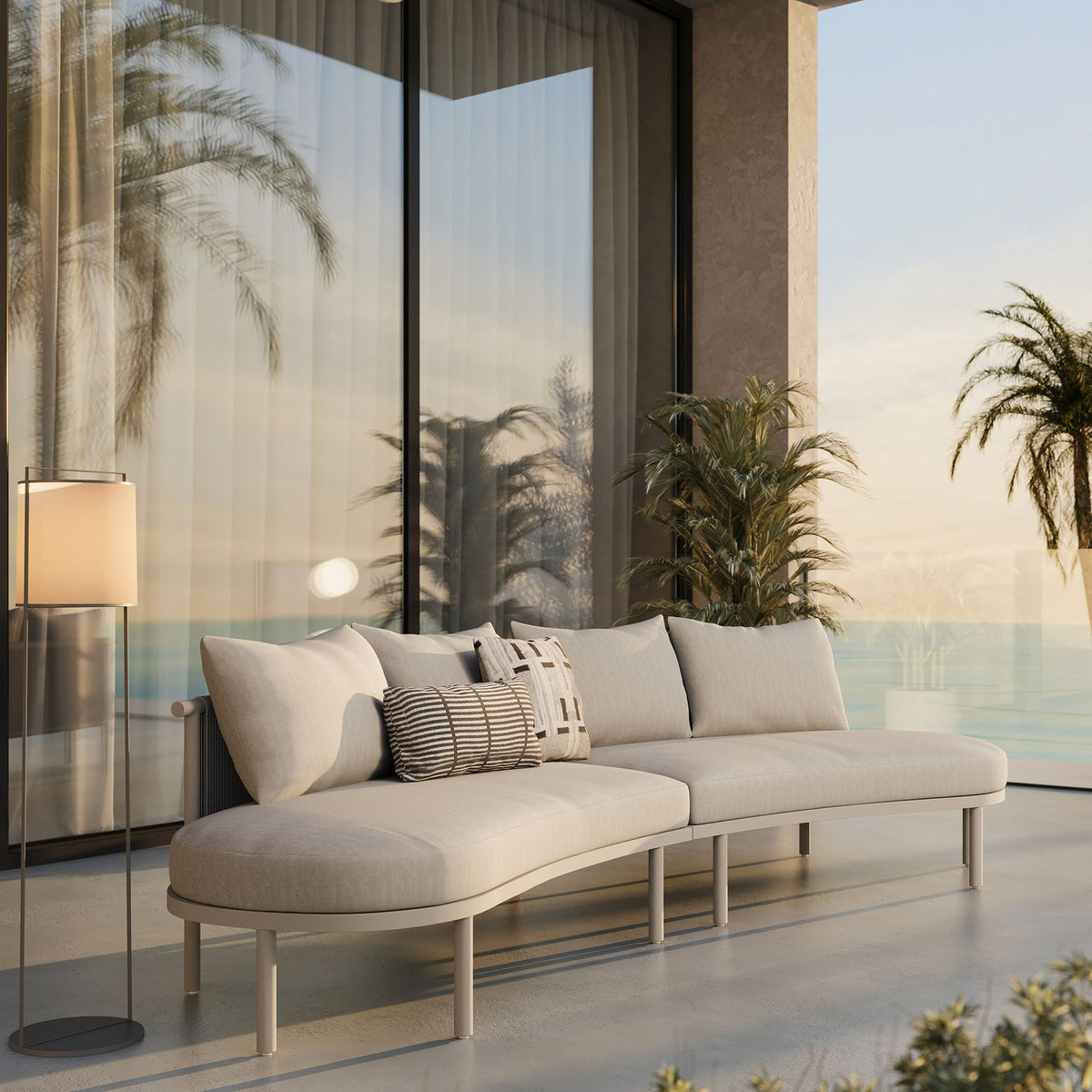 Porta 2 Piece Outdoor Aluminum Modular Sofa