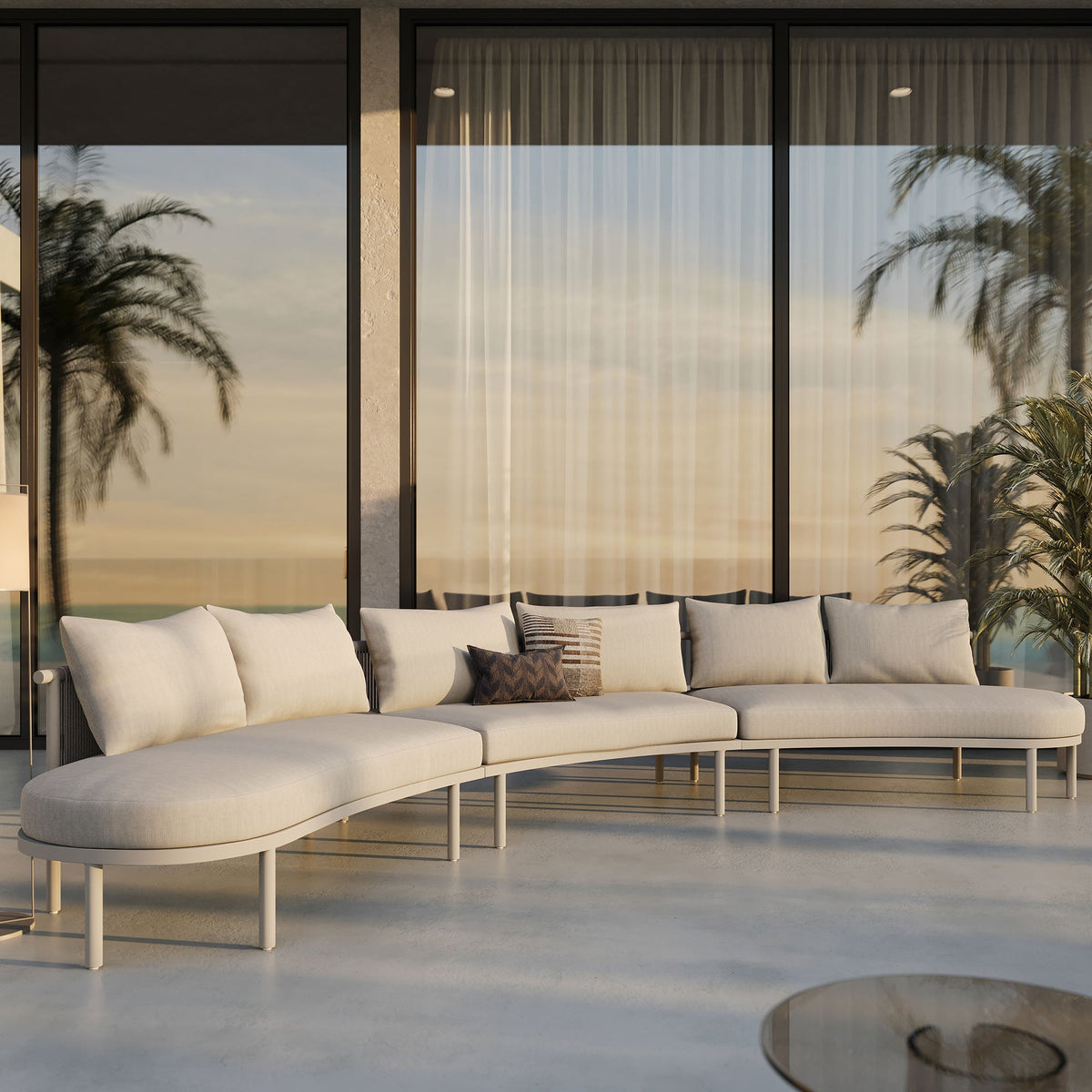Porta 3 Piece Outdoor Aluminum Modular Sofa