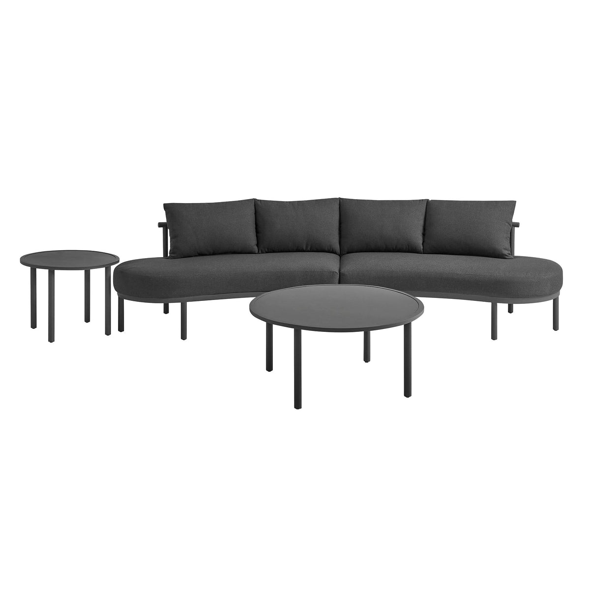 Porta 4 Piece Outdoor Aluminum Modular Sofa Set