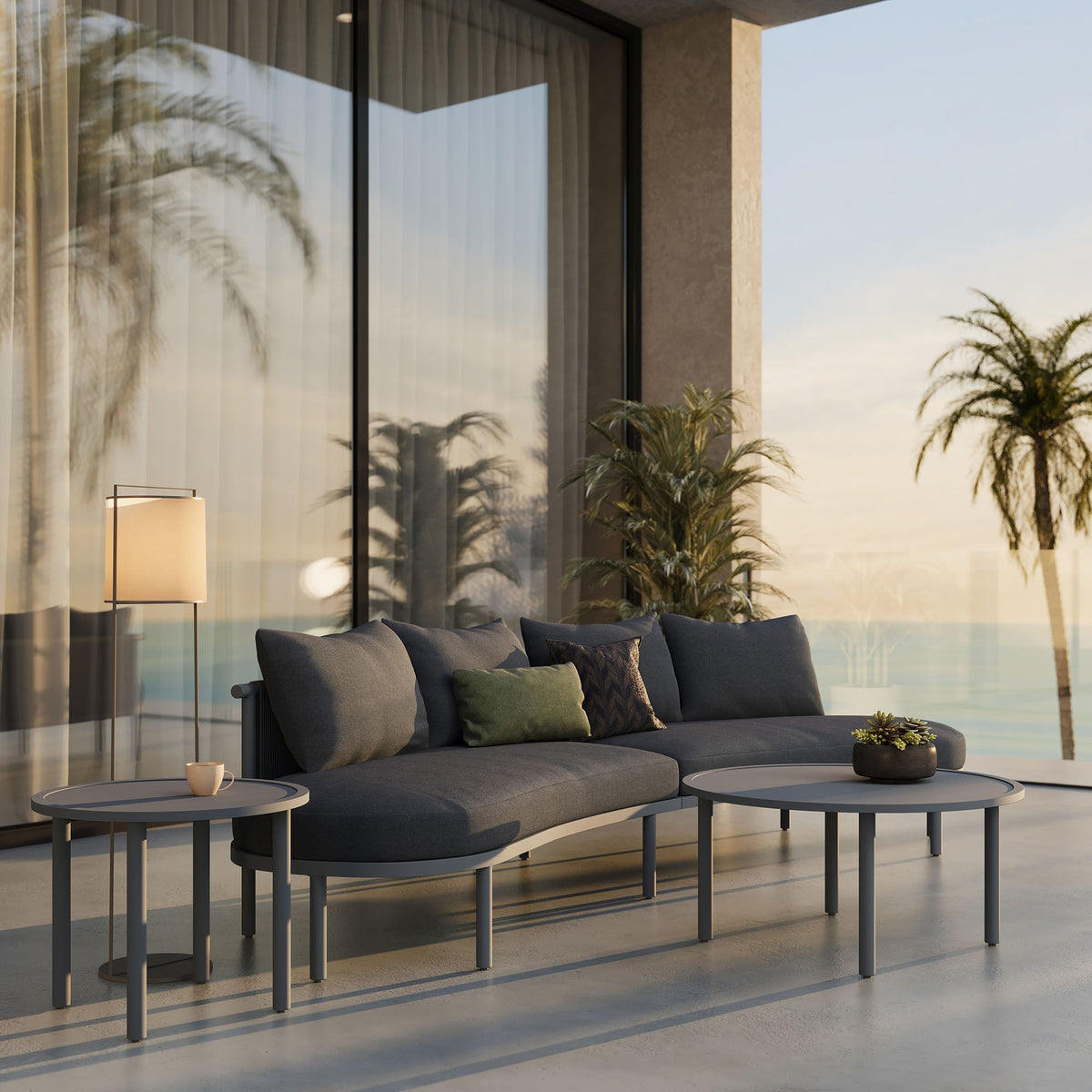 Porta 4 Piece Outdoor Aluminum Modular Sofa Set