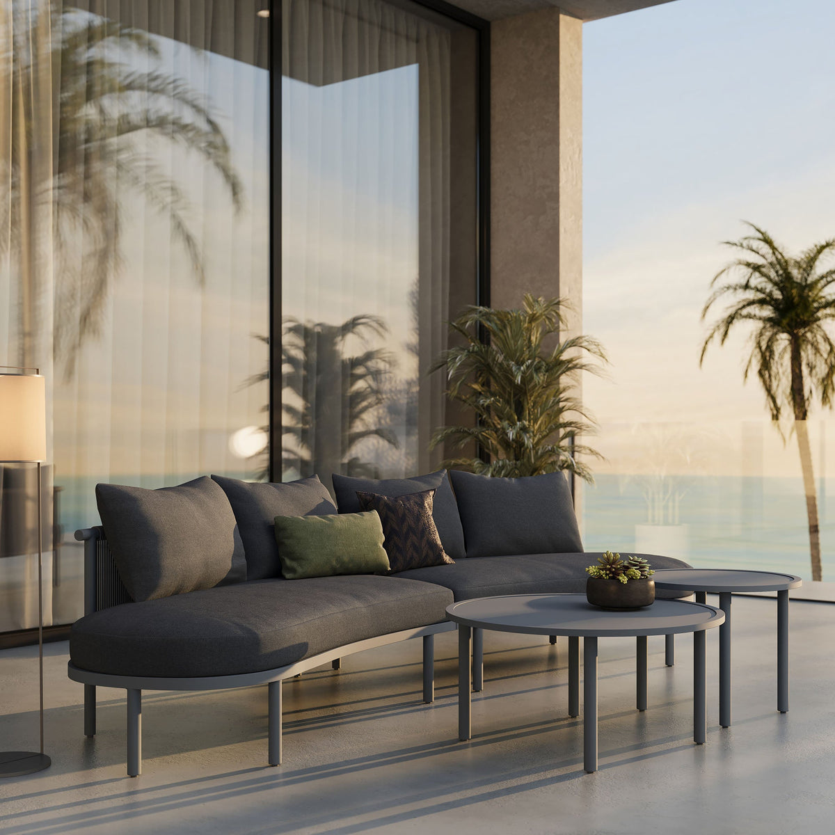 Porta 4 Piece Outdoor Aluminum Modular Sofa Set