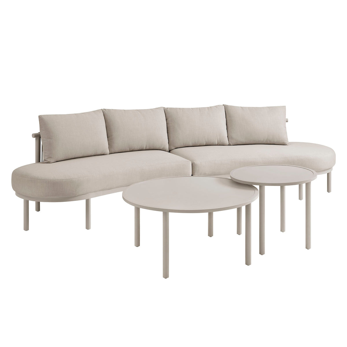 Porta 4 Piece Outdoor Aluminum Modular Sofa Set