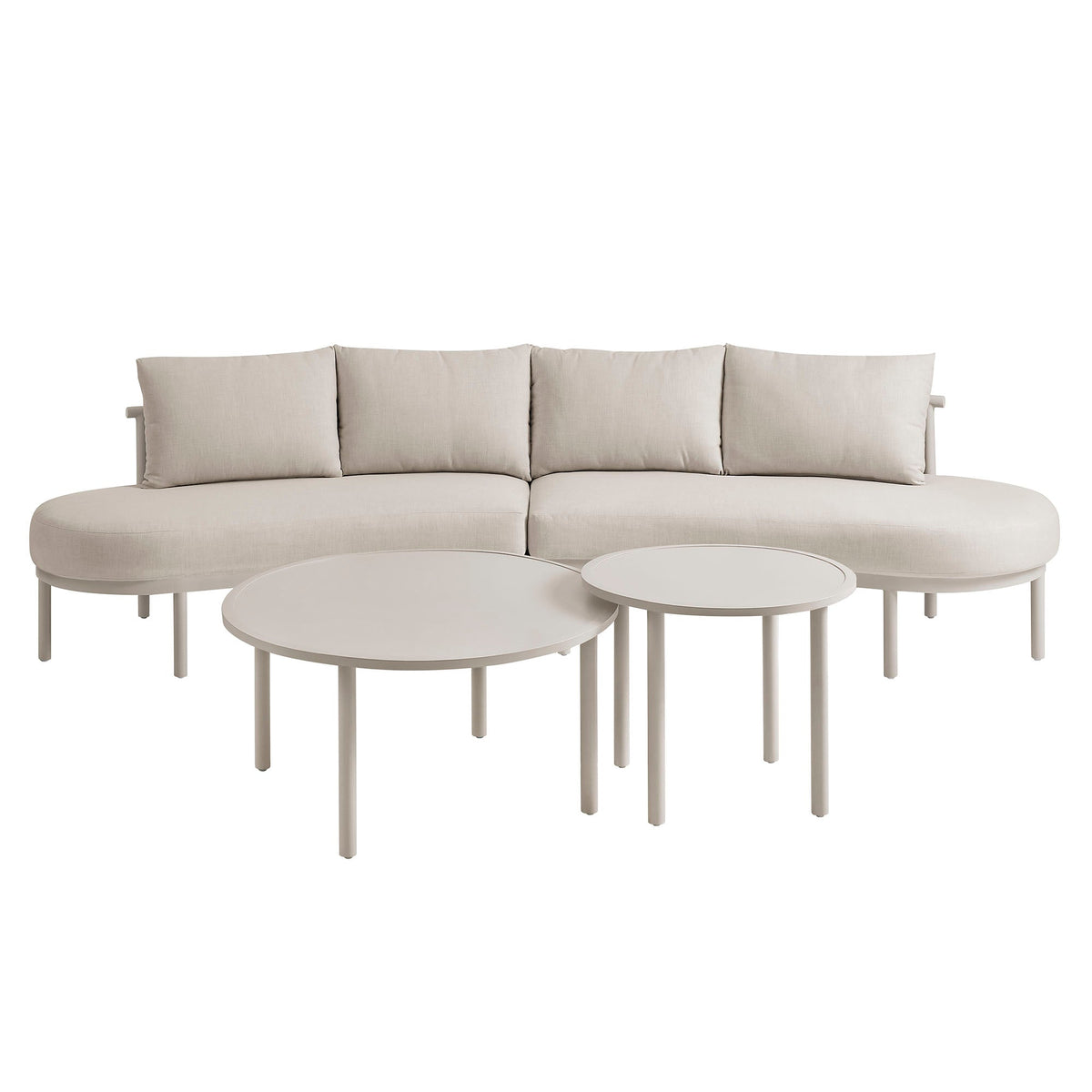Porta 4 Piece Outdoor Aluminum Modular Sofa Set