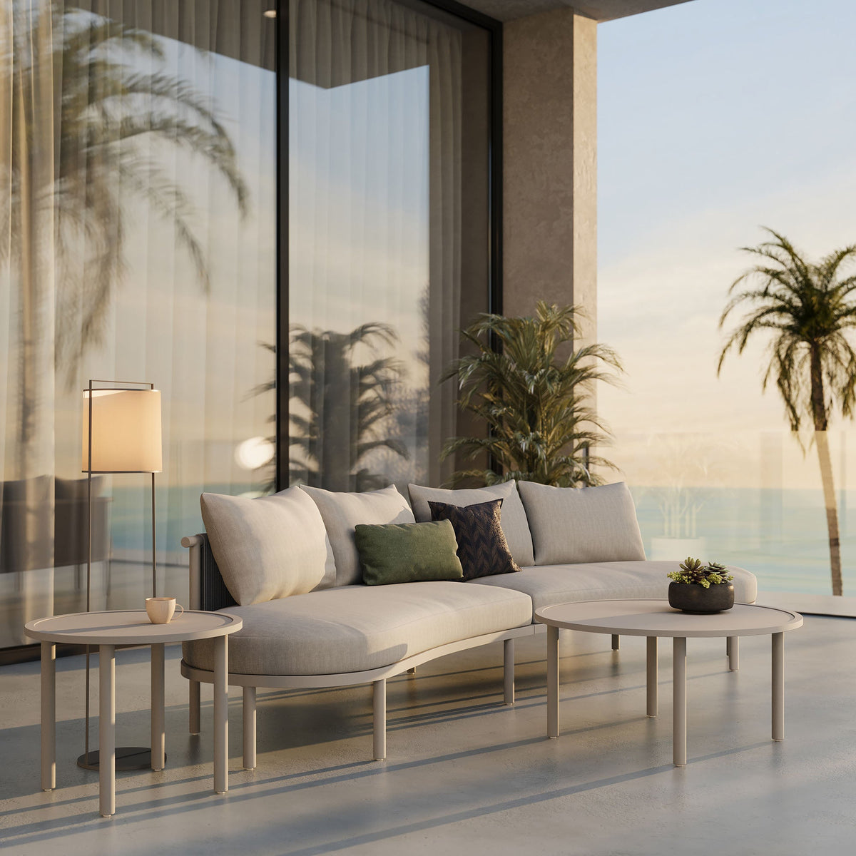 Porta 4 Piece Outdoor Aluminum Modular Sofa Set
