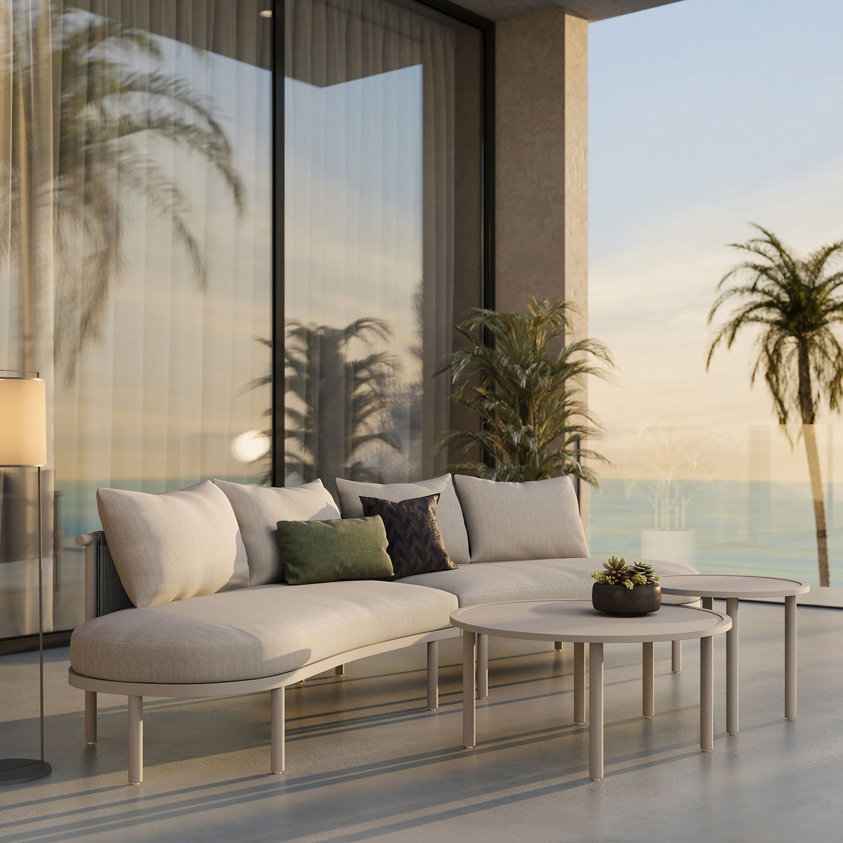 Porta 4 Piece Outdoor Aluminum Modular Sofa Set